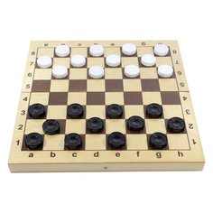 Игра настольная "Шашки", пластиковые фишки, деревянная доска 30х30, 10 КОРОЛЕВСТВО, 2862