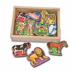 Melissa&Doug "Магнитные игры" Деревянные магнитные животные
