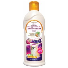 Шампунь для животных Japan Premium Pet, С кокосовым маслом и гиалуроном для сияющей шерсти собак. Букетный аромат. 350 мл.