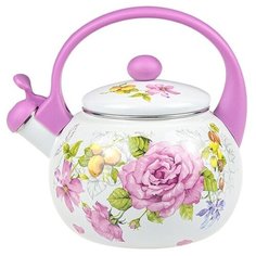 Чайник LARA эмаль PINK 2.5л, индукционное дно, свисток, автоподъем крышки LR00-20