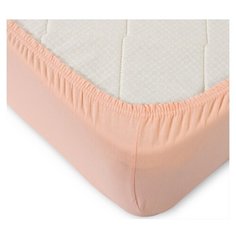 Простыня на резинке, трикотаж, персиковый, 60х120х20 Текс Дизайн