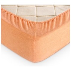 Простыня на резинке махровая, персик, 200х200х30 Текс Дизайн