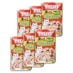 Влажный корм для кошек Inaba с тунцом, с семгой 6 шт. х 60 г