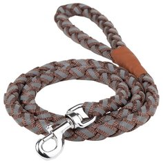 Особо прочный поводок для собак Japan Premium Pet с усиленным светоотражением . Размер М. Коричневый