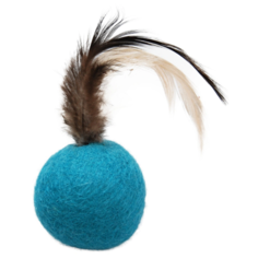 Игрушка для кошки Japan Premium Pet Мяч из овечьей шерсти с перьями птицы серия "Волшебная коробка для кошки"