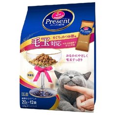 Лакомство для кошек PRESENT с натуральными пищевыми волокнами для выведения шерсти на основе японского тунца бонито, 240г Japan Premium Pet
