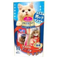 Хрустящее лакомство PRESENT для избалованных котов на основе японской говядины, 42г Japan Premium Pet