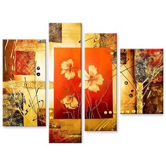 Модульная картина на холсте "Цветы в абстракции" Modulka.Ru