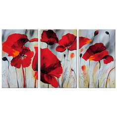 Модульная картина на холсте "Красные маки" Modulka.Ru