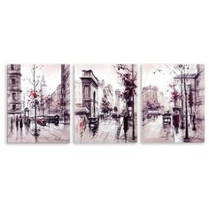 Модульная картина на холсте "Прогулка по городу" Modulka.Ru
