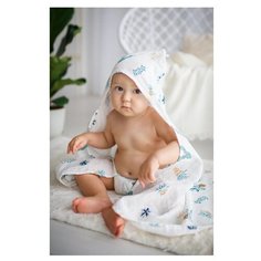 Простынка с уголком муслиновая (для купания) Amarobaby Bath time 120х70 Растения
