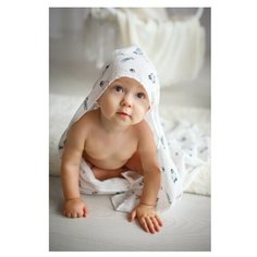 Простынка с уголком муслиновая (для купания) Amarobaby Bath time 120х70 Зверята