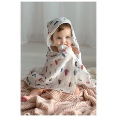 Простынка с уголком муслиновая (для купания) Amarobaby Bath time 120х70 Кораблик