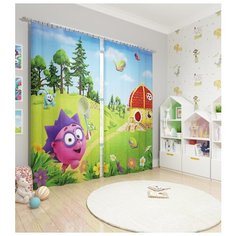 Фотошторы "Крош и Ежик", 145*260 2шт Сирень