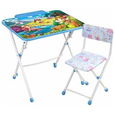 Комплект детской складной мебели Ника КУ3 "С маленькими принцессами" со столом и стулом, подставкой для книг, ног от 3 до 7 лет Nika