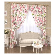 Комплект штор с подхватами 12511, 145*260 см, штора 2 шт, подхват 2 шт. Сирень