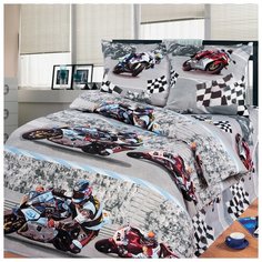 Детское постельное белье Супербайк, 1,5 спальное, бязь Артпостель