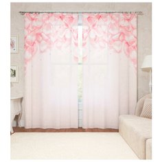 Фотошторы "Лепестки роз" 150*260 2 шт. Шелковистые Сирень