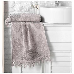 Полотенце махровое "KARNA" жаккард с бахромой OTTOMAN ; Кофейный ; Размер: 70 х 140