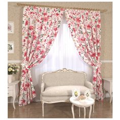 Комплект штор с подхватами 12507, 145*260 см, штора 2 шт, подхват 2 шт. Сирень