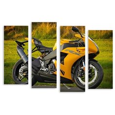 Модульная картина на холсте "Мотоцикл" 120x85 см Modulka.Ru