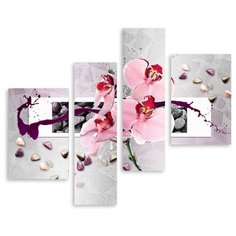 Модульная картина на холсте "Розовая орхидея" 120x103 см Modulka.Ru