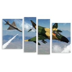 Модульная картина на холсте "Военные самолеты" 150x88 см Modulka.Ru