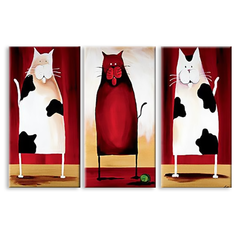 Модульная картина на холсте "Коты" 150x90 см Modulka.Ru