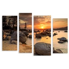 Модульная картина на холсте "Красивый закат" 150x107 см Modulka.Ru