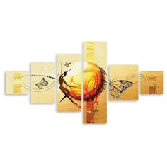Модульная картина на холсте "Танец с бабочками" 120x67 см Modulka.Ru