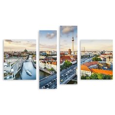 Модульная картина на холсте "Берлин с высоты" 90x57 см Modulka.Ru