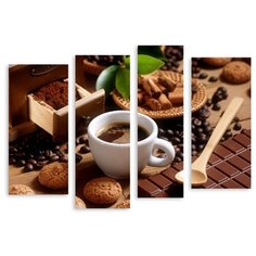 Модульная картина на холсте "Чашка кофе" 90x67 см Modulka.Ru