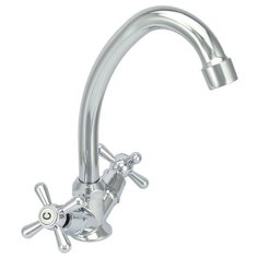 Смеситель для мойки двуручный Istok life с поворотным изливом, гайка