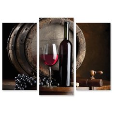 Модульная картина на холсте "Бочка с вином" 120x90 см Modulka.Ru