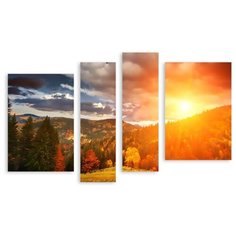 Модульная картина на холсте "Осенние горы" 90x58 см Modulka.Ru