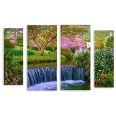 Модульная картина на холсте "Водопады Италии" 120x80 см Modulka.Ru