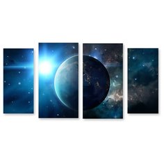 Модульная картина на холсте "Звездный космос" 120x65 см Modulka.Ru
