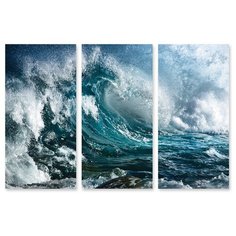 Модульная картина на холсте "Бушующие волны" 120x81 см Modulka.Ru