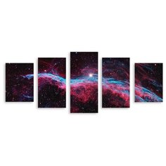 Модульная картина на холсте "Космические волны" 120x52 см Modulka.Ru