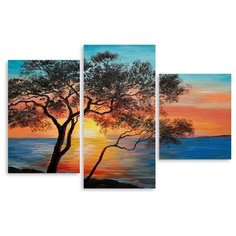 Модульная картина на холсте "Рассвет у моря" 90x60 см Modulka.Ru