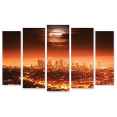 Модульная картина на холсте "Лунный город" 90x58 см Modulka.Ru