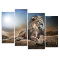 Модульная картина на холсте "Царь зверей" 150x112 см Modulka.Ru