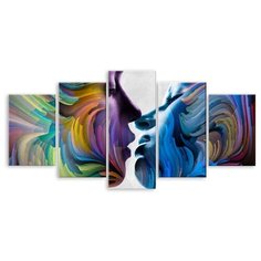 Модульная картина на холсте "Красочный поцелуй" 120x60 см Modulka.Ru