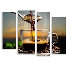 Модульная картина на холсте "Кофе" 150x119 см Modulka.Ru