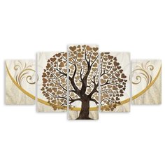 Модульная картина на холсте "Дерево любви" 120x61 см Modulka.Ru