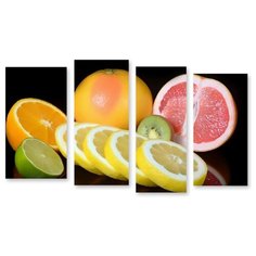Модульная картина на холсте "Фруктовый натюрморт" 90x54 см Modulka.Ru