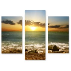 Модульная картина на холсте "Море на закате" 150x120 см Modulka.Ru