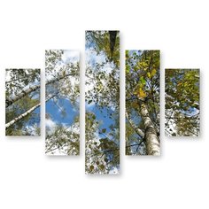 Модульная картина на холсте "Березы" 150x125 см Modulka.Ru