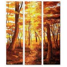 Модульная картина на холсте "Тропинка через лес" 120x144 см Modulka.Ru