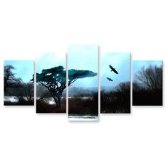 Модульная картина на холсте "Туманный пейзаж" 150x82 см Modulka.Ru